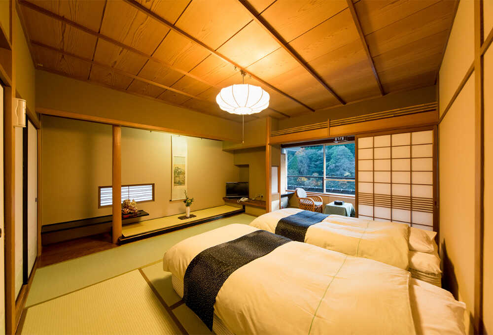配置雙床的日式客房